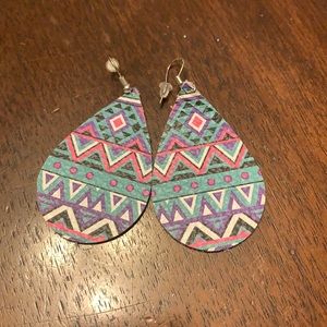 💜 Multi-color leather earrings 💜